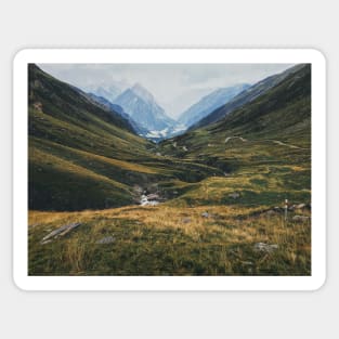 Swiss Alpine Valley Landscape Sticker